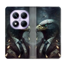 Housse Cuir Portefeuille Pour Xiaomi Redmi Note 14 PRO 4G Animal Aigle Business