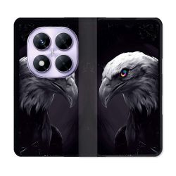 Housse Cuir Portefeuille Pour Xiaomi Redmi Note 14 PRO 4G Animal Aigle Royal Noir