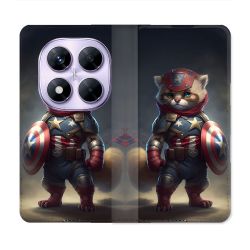 Housse Cuir Portefeuille Pour Xiaomi Redmi Note 14 PRO 4G Animal Chat America