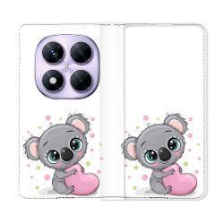Housse Cuir Portefeuille Pour Xiaomi Redmi Note 14 PRO 4G Animal Koala Cœur