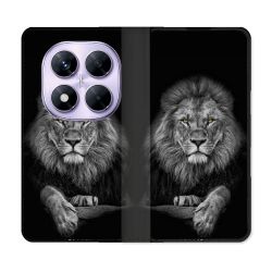 Housse Cuir Portefeuille Pour Xiaomi Redmi Note 14 PRO 4G Animal Lion Majestueux