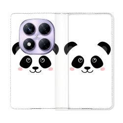 Housse Cuir Portefeuille Pour Xiaomi Redmi Note 14 PRO 4G Animal Panda Blanc