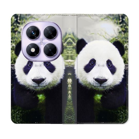 Housse Cuir Portefeuille Pour Xiaomi Redmi Note 14 PRO 4G Animal Panda Color