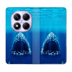 Housse Cuir Portefeuille Pour Xiaomi Redmi Note 14 PRO 4G Animal Requin Dent