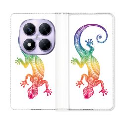 Housse Cuir Portefeuille Pour Xiaomi Redmi Note 14 PRO 4G Animal Salamandre Color
