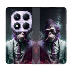 Housse Cuir Portefeuille Pour Xiaomi Redmi Note 14 PRO 4G Animal Singe Business