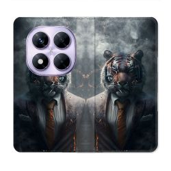 Housse Cuir Portefeuille Pour Xiaomi Redmi Note 14 PRO 4G Animal Tigre Business