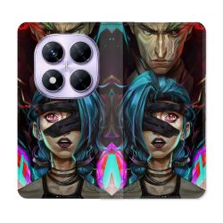 Housse Cuir Portefeuille Pour Xiaomi Redmi Note 14 PRO 4G Arcane Jinx Bleu