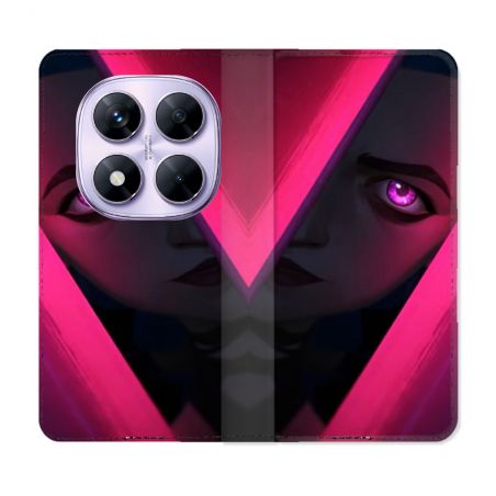 Housse Cuir Portefeuille Pour Xiaomi Redmi Note 14 PRO 4G Arcane Jinx Rose