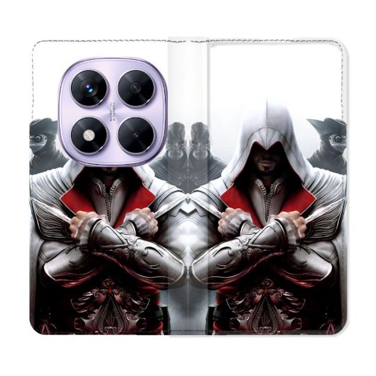 Housse Cuir Portefeuille Pour Xiaomi Redmi Note 14 PRO 4G Assassin Creed Mask