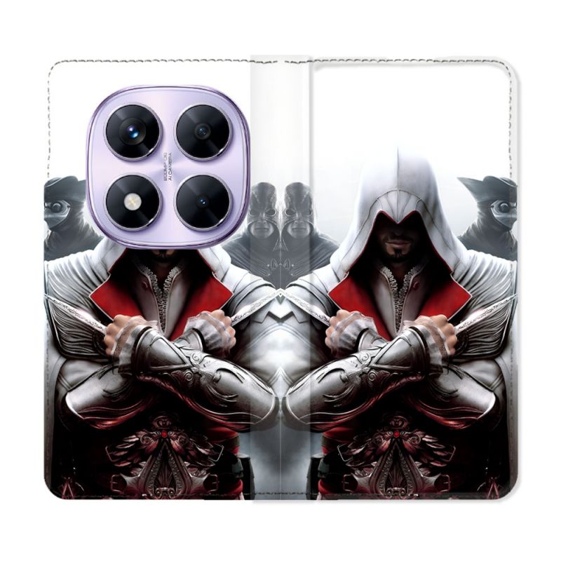 Housse Cuir Portefeuille Pour Xiaomi Redmi Note 14 PRO 4G Assassin Creed Mask