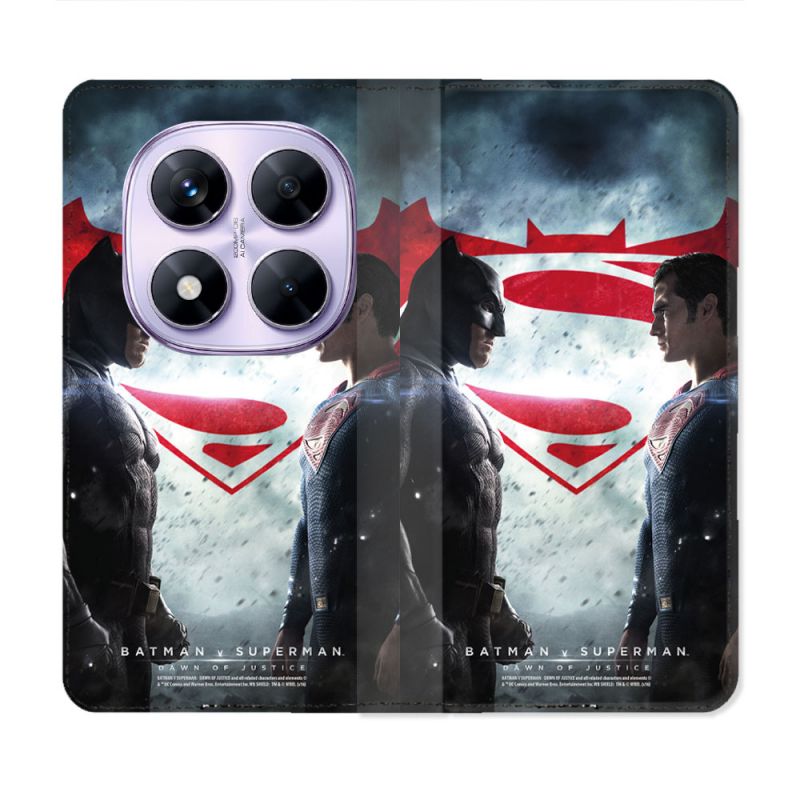 Housse Cuir Portefeuille Pour Xiaomi Redmi Note 14 PRO 4G Batman VS Superman