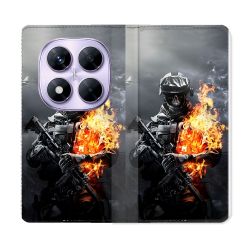 Housse Cuir Portefeuille Pour Xiaomi Redmi Note 14 PRO 4G Call Of Duty Squelette