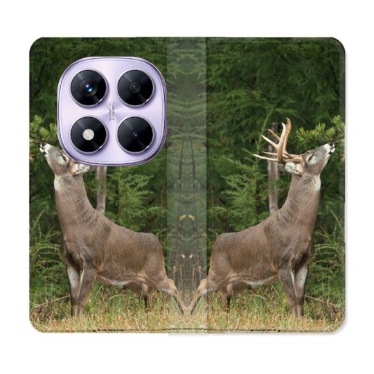 Housse Cuir Portefeuille Pour Xiaomi Redmi Note 14 PRO 4G Chasse Cerf