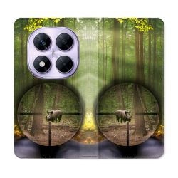 Housse Cuir Portefeuille Pour Xiaomi Redmi Note 14 PRO 4G Chasse Sanglier Viseur