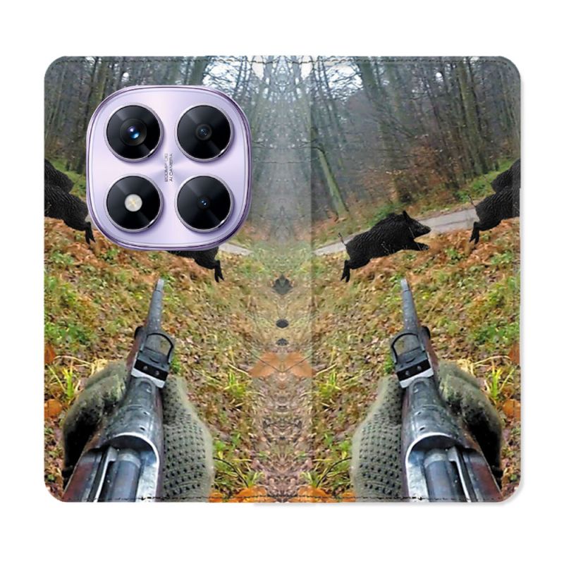 Housse Cuir Portefeuille Pour Xiaomi Redmi Note 14 PRO 4G Chasse Vision Tir