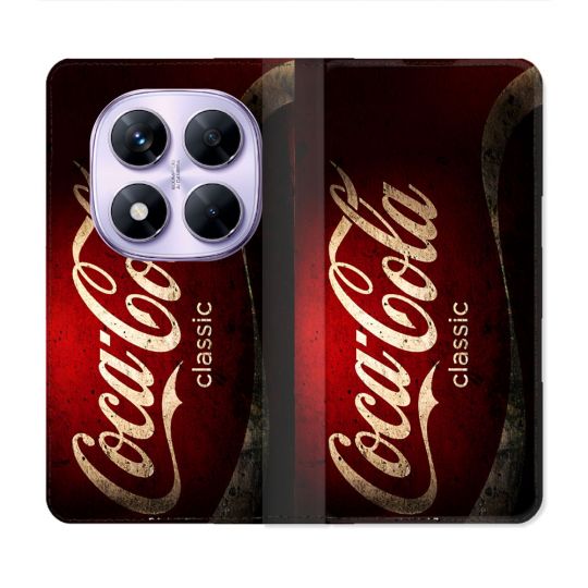 Housse Cuir Portefeuille Pour Xiaomi Redmi Note 14 PRO 4G Coca Cola Classique