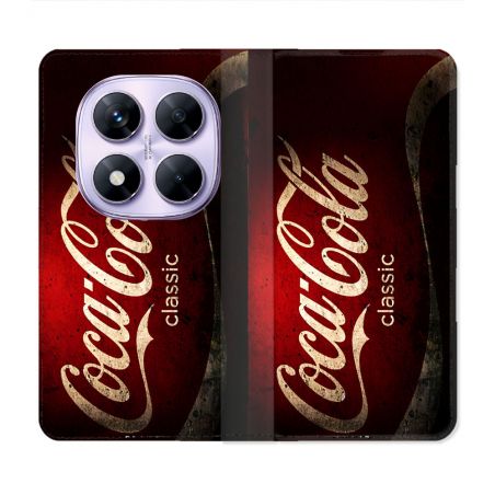 Housse Cuir Portefeuille Pour Xiaomi Redmi Note 14 PRO 4G Coca Cola Classique