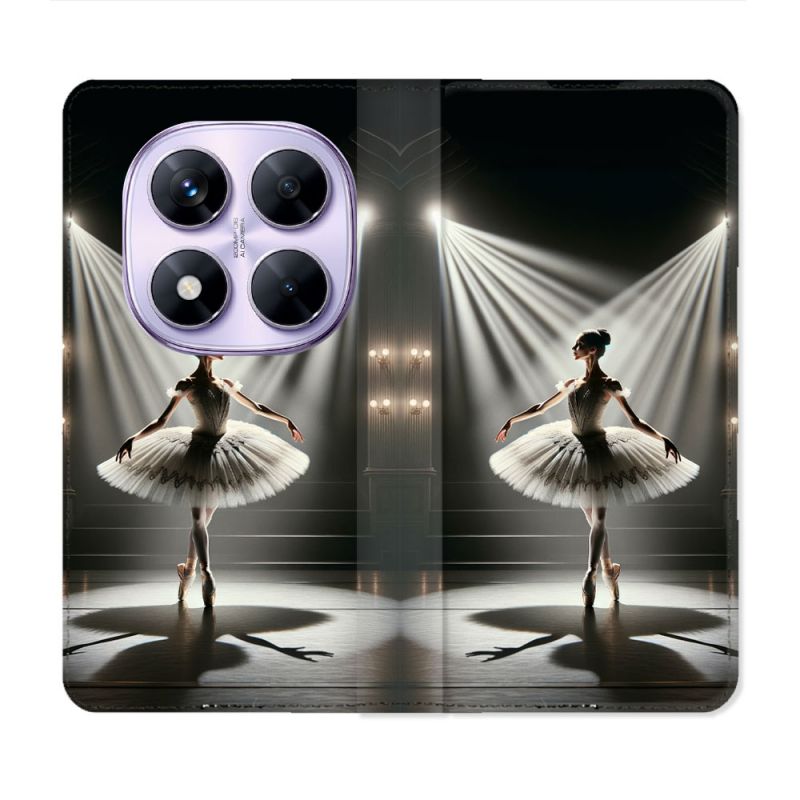 Housse Cuir Portefeuille Pour Xiaomi Redmi Note 14 PRO 4G Danseuse Lumière