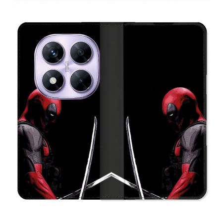 Housse Cuir Portefeuille Pour Xiaomi Redmi Note 14 PRO 4G Deadpool Epee