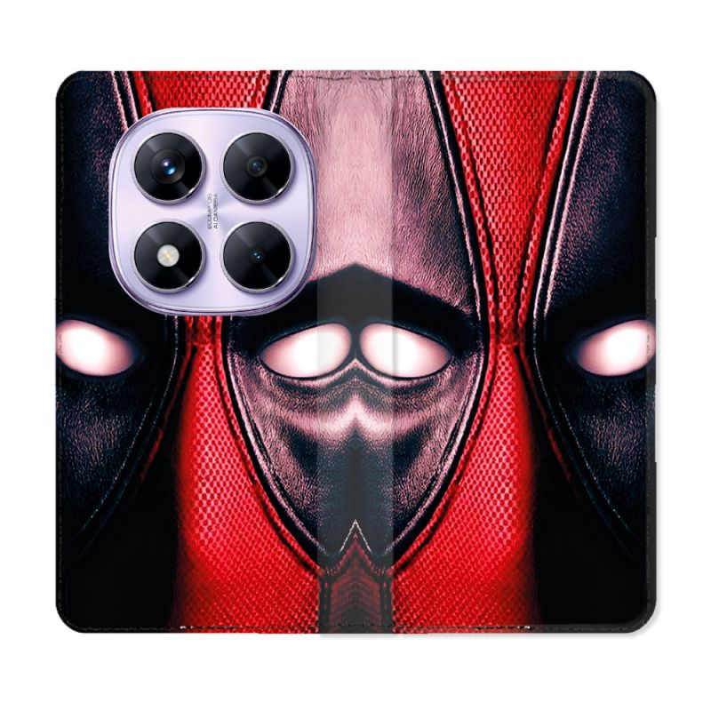Housse Cuir Portefeuille Pour Xiaomi Redmi Note 14 PRO 4G Deadpool Yeux