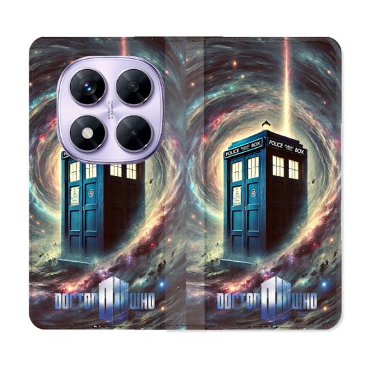 Housse Cuir Portefeuille Pour Xiaomi Redmi Note 14 PRO 4G Dr Who Tardis Univers