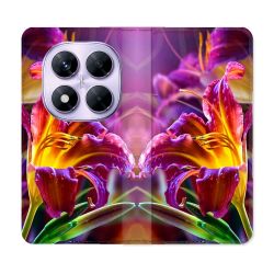 Housse Cuir Portefeuille Pour Xiaomi Redmi Note 14 PRO 4G Fleur Lys Color