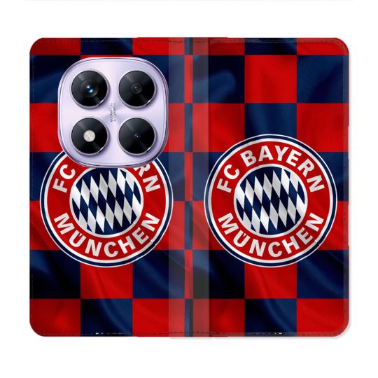 Housse Cuir Portefeuille Pour Xiaomi Redmi Note 14 PRO 4G Foot Bayern Munich Carreaux