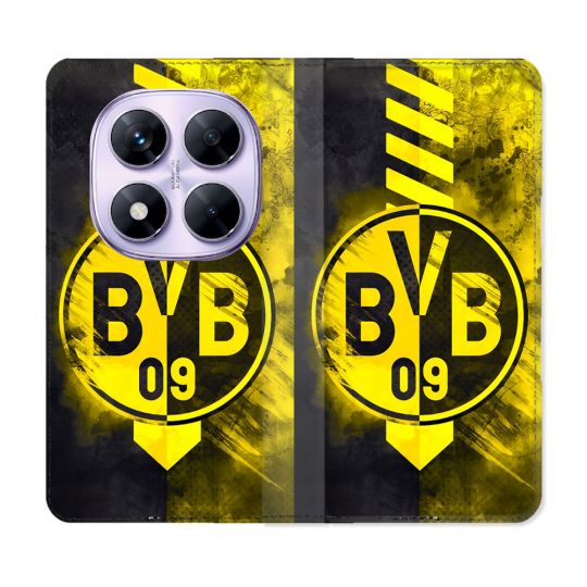 Housse Cuir Portefeuille Pour Xiaomi Redmi Note 14 PRO 4G Foot Dortmund