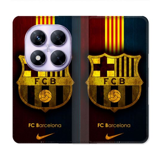 Housse Cuir Portefeuille Pour Xiaomi Redmi Note 14 PRO 4G Foot FC Barcelone Vintage