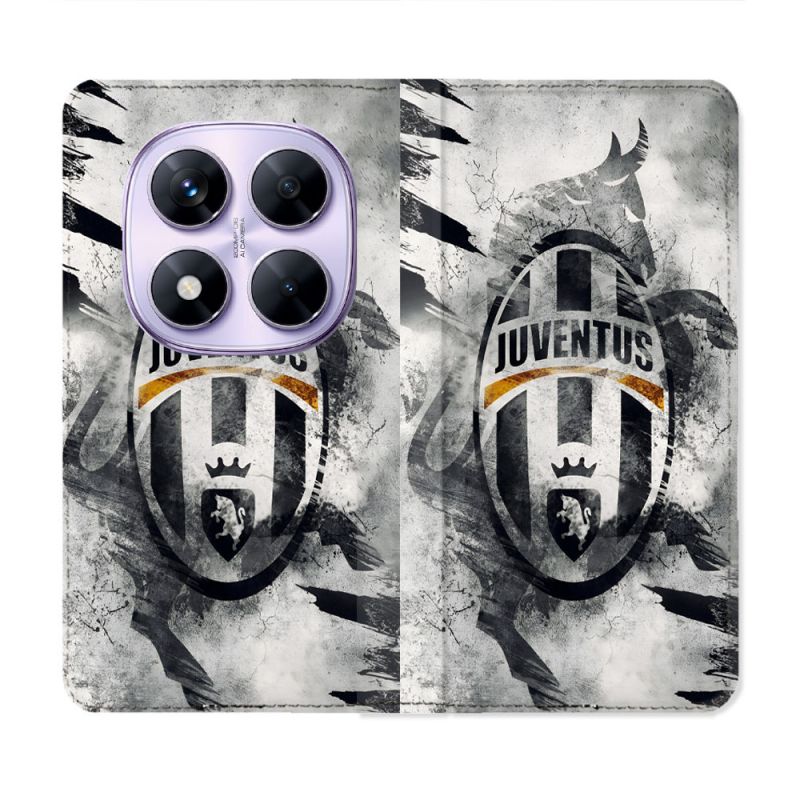 Housse Cuir Portefeuille Pour Xiaomi Redmi Note 14 PRO 4G Foot Juventus Turin