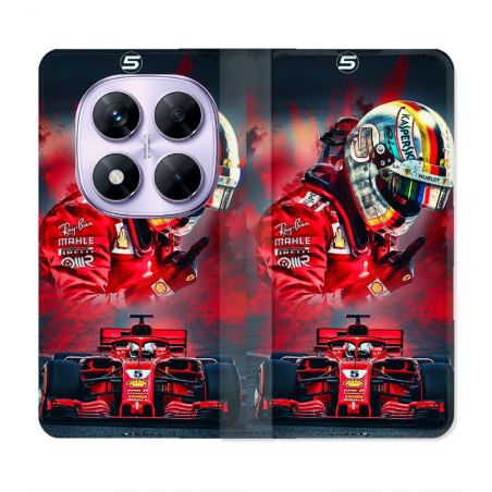 Housse Cuir Portefeuille Pour Xiaomi Redmi Note 14 PRO 4G Formule 1 F1 Ferrari