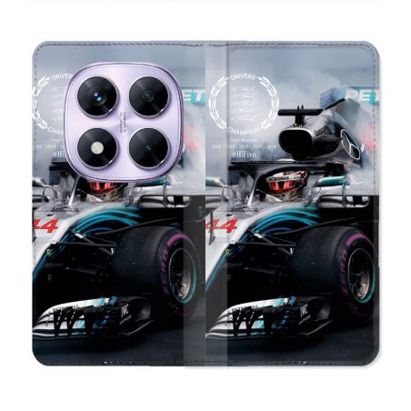 Housse Cuir Portefeuille Pour Xiaomi Redmi Note 14 PRO 4G Formule 1 F1 Mercedes Petronas