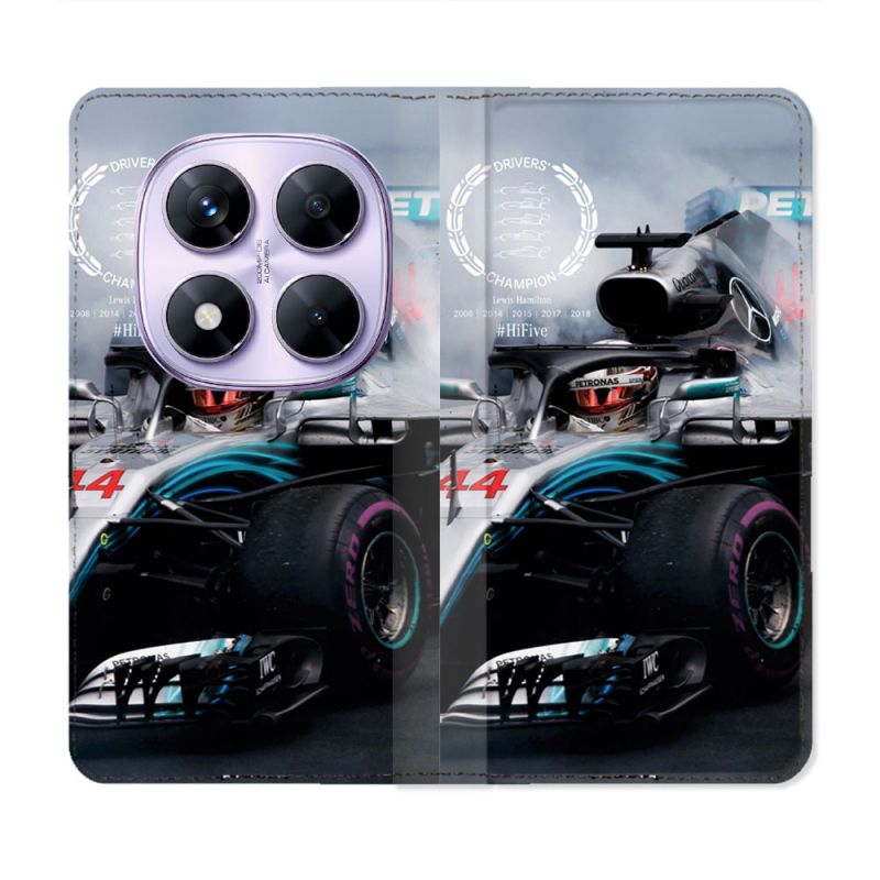 Housse Cuir Portefeuille Pour Xiaomi Redmi Note 14 PRO 4G Formule 1 F1 Mercedes Petronas