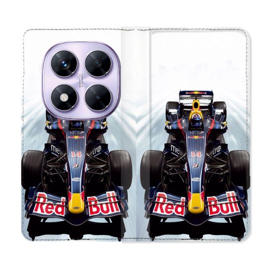 Housse Cuir Portefeuille Pour Xiaomi Redmi Note 14 PRO 4G Formule 1 F1 Red Bull