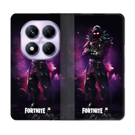Housse Cuir Portefeuille Pour Xiaomi Redmi Note 14 PRO 4G Fortnite Raven