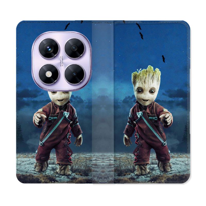 Housse Cuir Portefeuille Pour Xiaomi Redmi Note 14 PRO 4G Groot Bleu