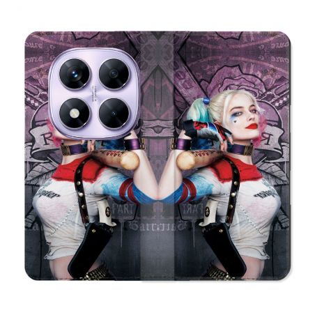 Housse Cuir Portefeuille Pour Xiaomi Redmi Note 14 PRO 4G Harley Quinn Batte