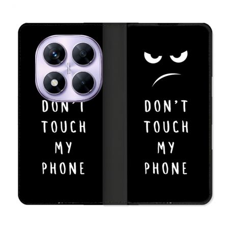 Housse Cuir Portefeuille Pour Xiaomi Redmi Note 14 PRO 4G Humour Don't Touch
