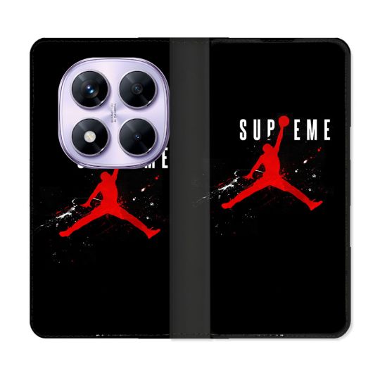 Housse Cuir Portefeuille Pour Xiaomi Redmi Note 14 PRO 4G Jordan Supreme Noir