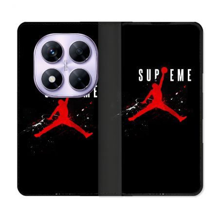 Housse Cuir Portefeuille Pour Xiaomi Redmi Note 14 PRO 4G Jordan Supreme Noir