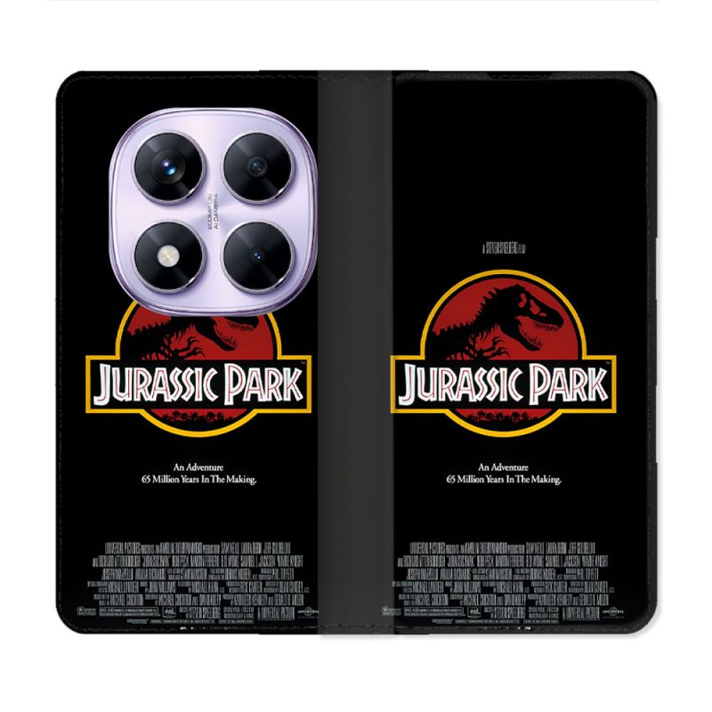 Housse Cuir Portefeuille Pour Xiaomi Redmi Note 14 PRO 4G Jurassic Park Affiche