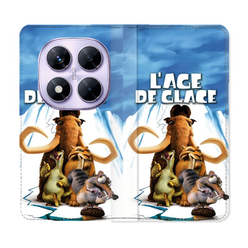 Housse Cuir Portefeuille Pour Xiaomi Redmi Note 14 PRO 4G L'âge de Glace Affiche