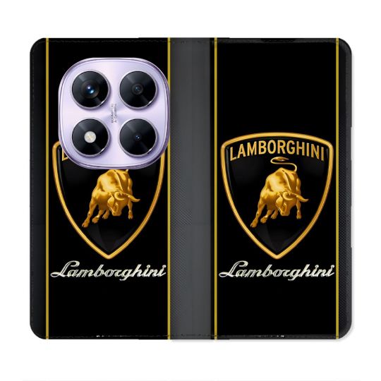 Housse Cuir Portefeuille Pour Xiaomi Redmi Note 14 PRO 4G Lamborghini Carbone