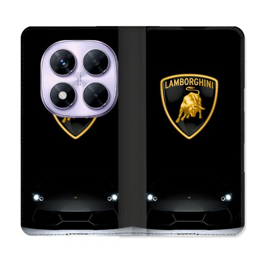 Housse Cuir Portefeuille Pour Xiaomi Redmi Note 14 PRO 4G Lamborghini Noir