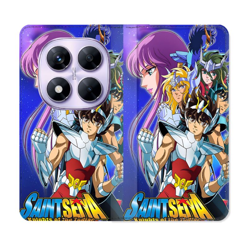 Housse Cuir Portefeuille Pour Xiaomi Redmi Note 14 PRO 4G Les Chevaliers Du Zodiaque