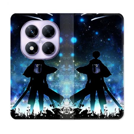 Housse Cuir Portefeuille Pour Xiaomi Redmi Note 14 PRO 4G Manga Attaque Titans Levi
