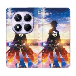 Housse Cuir Portefeuille Pour Xiaomi Redmi Note 14 PRO 4G Manga Attaque Titans Soleil