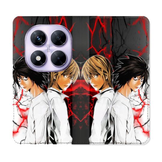 Housse Cuir Portefeuille Pour Xiaomi Redmi Note 14 PRO 4G Manga Death Note Duo