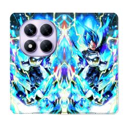 Housse Cuir Portefeuille Pour Xiaomi Redmi Note 14 PRO 4G Manga Dragon Ball Vegeta Bleu